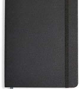 Amazon Basics Classic Lined Notebook, 240 Pages Hardcover, 5 x 8.25-Inch, Black