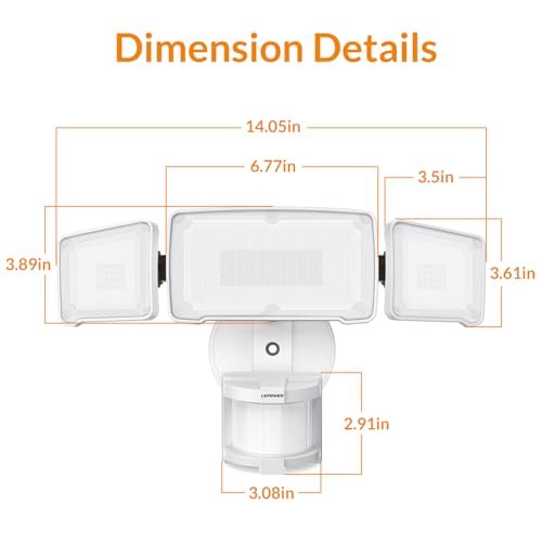 LEPOWER Motion Sensor LED Security Light: 38W 4200LM Outdoor Flood Lamp - Image 7