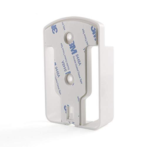 White Remote Control Holder Wall Mount Organizer Self-Adhesive Media Storage - Image 4