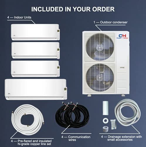Cooper & Hunter 4-Zone Mini Split AC/Heat System 48,000 BTU Quad Ductless Inverter - Image 3