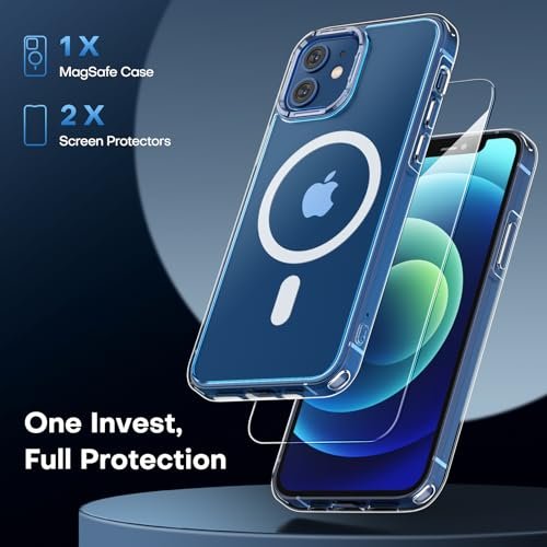 TAURI Clear MagSafe Case for iPhone 12/12 Pro with 2X Screen Protector - Image 3