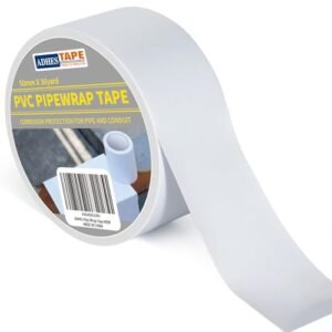 Weatherproof PVC Pipe Wrap Tape – 2" x 36 Yds, White, Corrosion Resistant