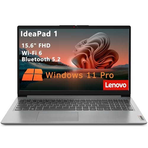 Lenovo IdeaPad 1 Student Laptop Computer, 15.6" FHD Display, Intel Dual Core Processor, 32GB DDR4 RAM, 1TB PCIe SSD, WiFi 6, Bluetooth 5.2, Type-C, Cloud Grey, Windows 11 Pro, Tichang