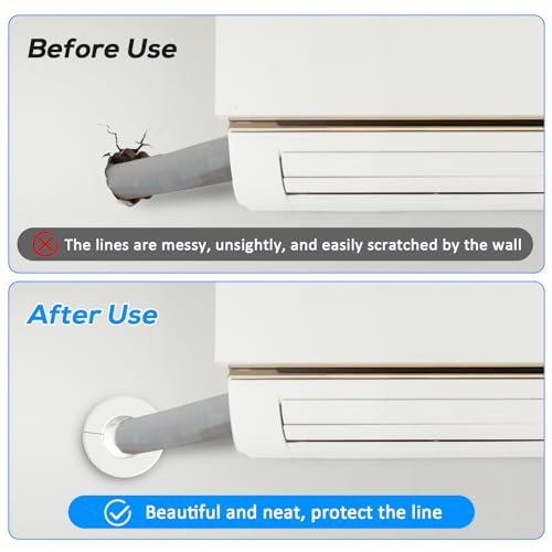 Mini Split Wall Sleeve Cover for AC Line Set with Filter, 8.66" Length - Image 6