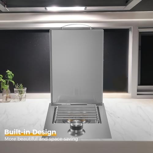 VEPURLT Drop-in Outdoor Gas Side Burner, 304 Stainless Steel, Built-in for Natural Gas Grills - Image 5