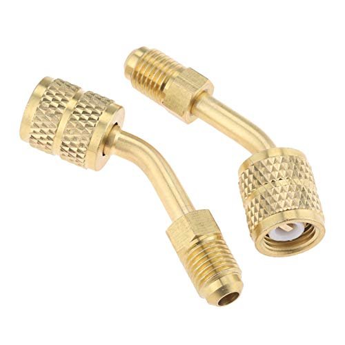 gohantee R410a Adapter 5/16" to 1/4" SAE Swivel for HVAC & AC (2 Pack)