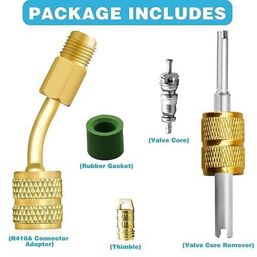 R410A Mini Split Adapter Kit 5/16" to 1/4" Coupler & Valve Core Tool - Image 6