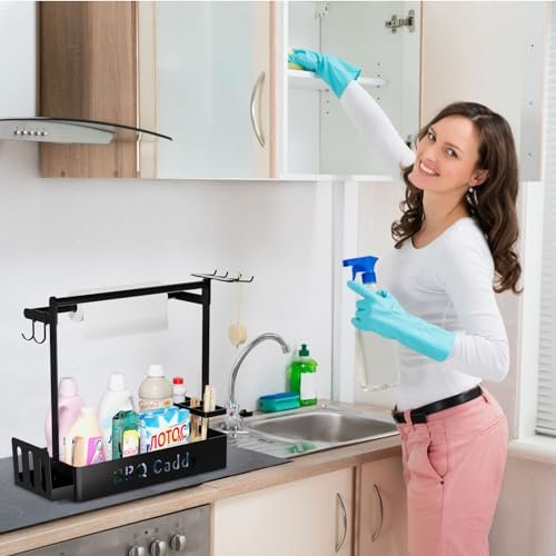 ZDDLOINP BBQ Grill Caddy with Paper Towel Holder & Utensil Hooks - Image 5