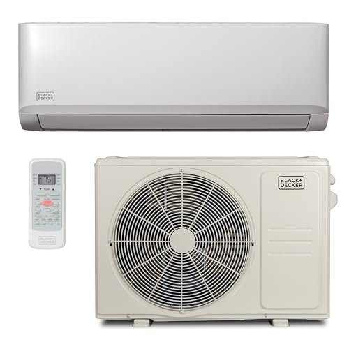 BLACK+DECKER 12,000 BTU Mini Split AC with Heat, 20.8 SEER, 115V, Remote