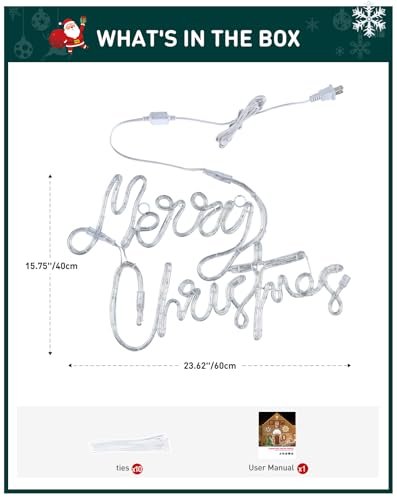 Shine Decor 24" Merry Christmas LED Sign, Waterproof Red & Green Lights - Image 9