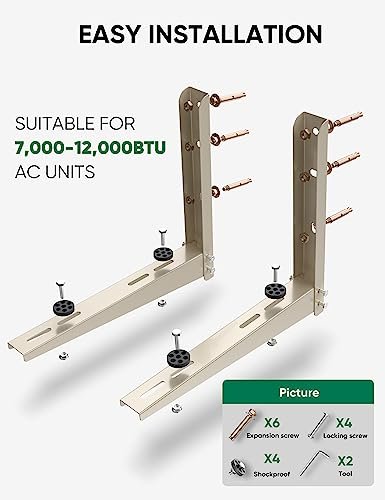 Plusluck Mini Split Wall Mount Bracket – 12,000 BTU, 330 lbs Support - Image 3