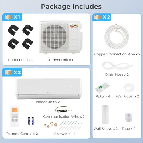 18K BTU Dual Zone Mini Split AC/Heat Inverter | 22 SEER2 Ductless Wall Mount System - Image 7