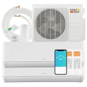 18K BTU Dual Zone Mini Split AC/Heat Inverter | 22 SEER2 Ductless Wall Mount System