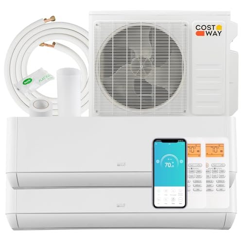 18K BTU Dual Zone Mini Split AC/Heat Inverter | 22 SEER2 Ductless Wall Mount System
