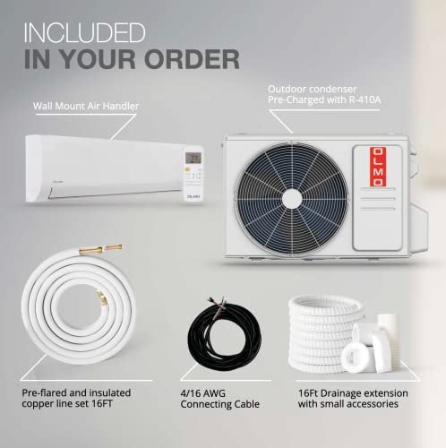 OLMO Alpic 12K BTU Mini Split AC/Heat Pump - Efficient 17.4 SEER2 Ductless System - Image 3