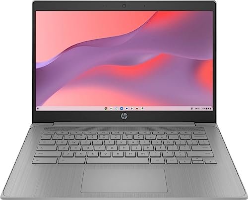 HP 2023 Chromebook Laptop, 14 Inch Display, Intel Celeron N4120 Processor, 4GB RAM, 64GB eMMC, Intel UHD Graphics 600, WiFi, Bluetooth, Chrome OS, Modern Gray