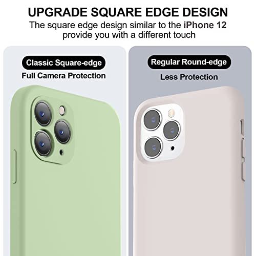 iPhone 11 Pro Case: Slim Liquid Silicone, Camera Shield, Soft Microfiber - Matcha Green - Image 3