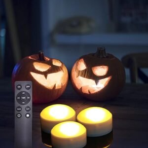 Halloween LED Pumpkin Lanterns: 3-Pack Remote Timer Battery Operated Lights