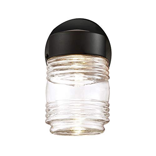 Black Jelly Jar LED Wall Light – Indoor/Outdoor, Energy-Efficient