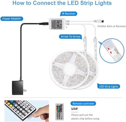 DAYBETTER 66ft Waterproof LED Strip Lights Outdoor Indoor RGB Remote - Image 7