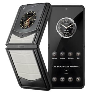 VERTU IRONFLIP Alligator Skin Flip Cell Phone, Unlocked Android 5G Smartphone, Foldable Design, One-Hand Control, 50MP Camera, 12G+512G, Dual SIM, 6.9" 120Hz OLED, 65W Fast Charge（Glacial White
