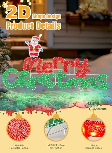 Brightown 4.9FT Lighted Merry Christmas Sign – Outdoor & Indoor Decor - Image 4