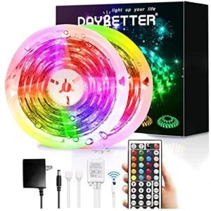 DAYBETTER 32.8ft Waterproof LED Strip Lights, Color Changing with Remote