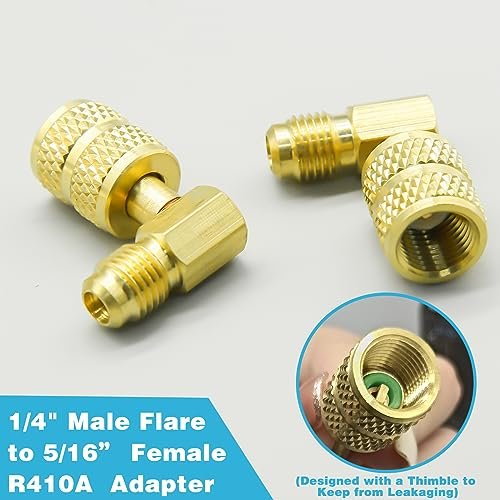 R410A Mini Split Adapter Kit 5/16" to 1/4" Coupler & Valve Core Tool - Image 3