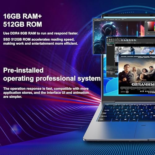 Powerful 15.6" Laptop: N95 Quad-Core, 16GB RAM, 512GB SSD Gaming PC - Image 4