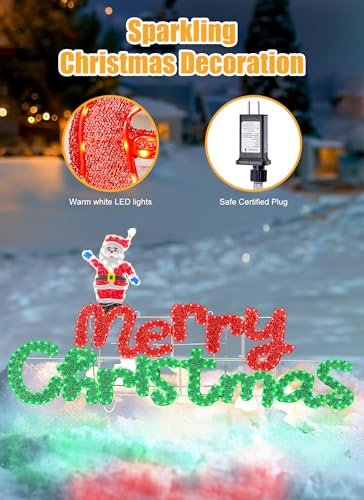 Brightown 4.9FT Lighted Merry Christmas Sign – Outdoor & Indoor Decor - Image 5