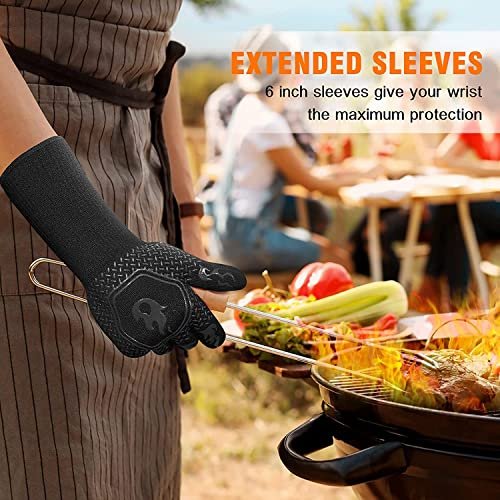 HAMITOR Heat Resistant BBQ Grill Gloves - 1472°F Fireproof Cooking Mitts - Image 7