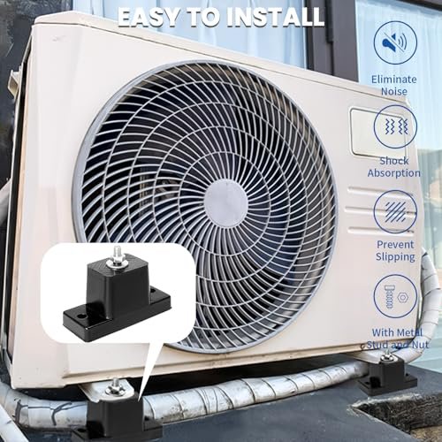 Mini Split AC Mounting Brackets: Rubber Vibration Isolator Pads (4-Pack) - Image 5