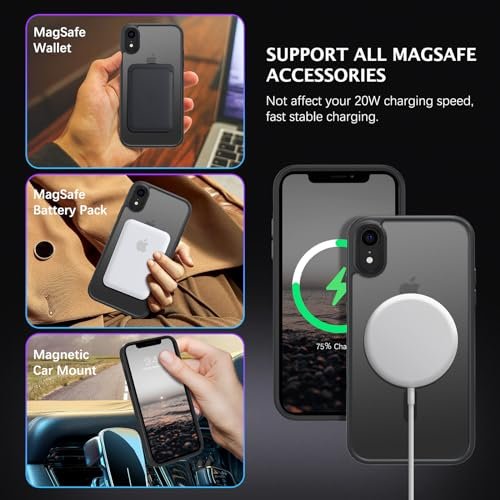 Here's a revised title:
MagSafe iPhone XR Case - Clear Shockproof Slim Protective Wireless Charging Cover - Image 3
