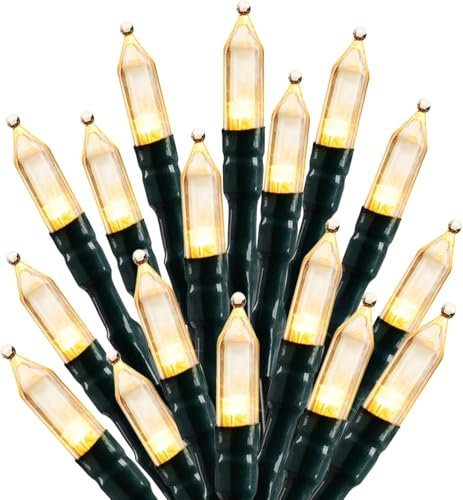 Warm White LED Christmas Lights - 39ft 100 Bulbs, 8 Modes, Outdoor Decorations