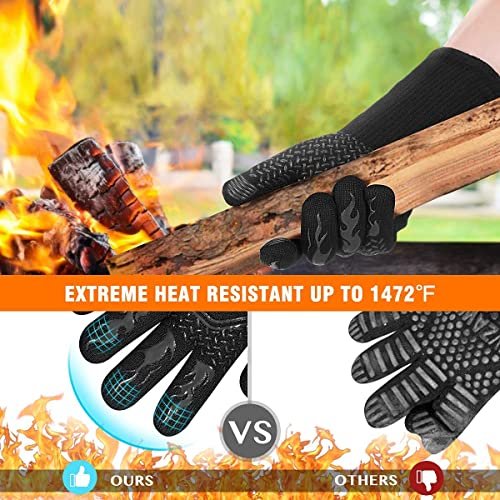 HAMITOR Heat Resistant BBQ Grill Gloves - 1472°F Fireproof Cooking Mitts - Image 3