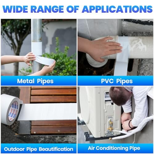 Weatherproof PVC Pipe Wrap Tape – 2" x 36 Yds, White, Corrosion Resistant - Image 3