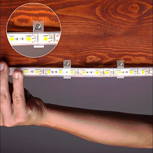 10mm LED Strip Mounting Clips 100-Pack Waterproof Outdoor Silicone Tube Bracket - Image 5