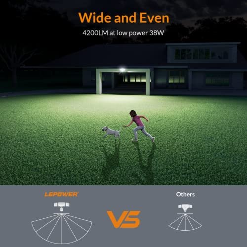 LEPOWER Motion Sensor LED Security Light: 38W 4200LM Outdoor Flood Lamp - Image 4