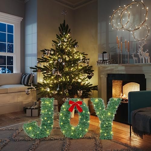 Christmas Joy Yard Lights | 3-Piece Outdoor Festive Holiday Decor Sign Set - Image 5