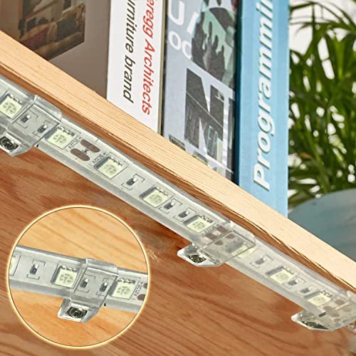 10mm LED Strip Mounting Clips 100-Pack Waterproof Outdoor Silicone Tube Bracket - Image 6