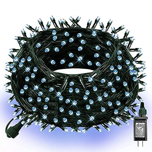 Dazzle Bright 300 LED White Christmas Lights 100 FT Waterproof 8 Modes