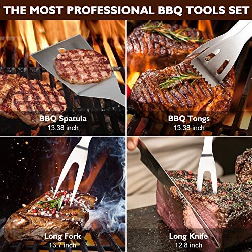 Birald 34PCS BBQ Grill Set – Stainless Steel Tools with Case & Mats - Image 3