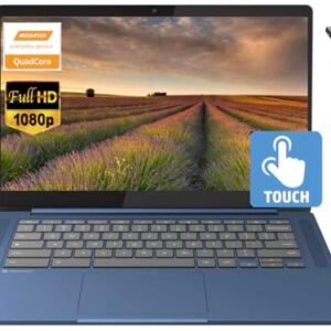 Lenovo Chromebook 2024 Newest 14" Touchscreen Slim Laptop Business Student, 8-Core MediaTek Kompanio 520, 4GB RAM, 128GB Storage (64GB eMMC+64GB Card), WiFi 6, Long Battery, Chrome OS+MarxsolAccessory