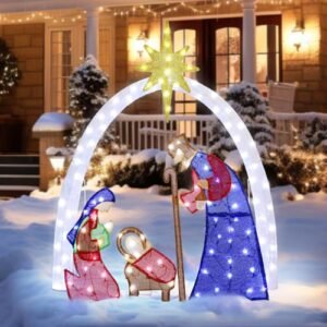 LED Outdoor Nativity Scene 4.5ft Christmas Lawn Yard Holiday Decoration Set