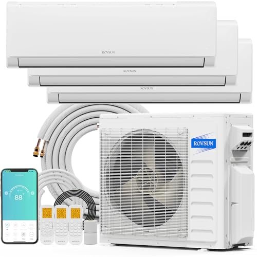 ROVSUN 28000 BTU 3 Zone Mini Split AC Heat Pump with WiFi & Line Set