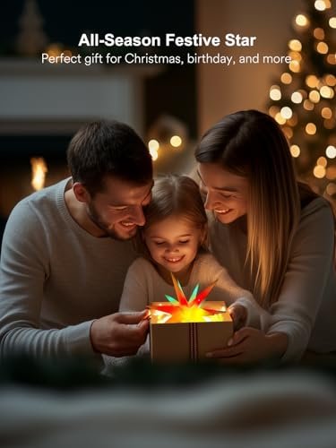 Moravian Star Christmas Tree Topper LED Light - App Controlled Color Changing - Image 6