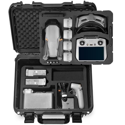 Lekufee Waterproof Carrying Case for DJI Air 3S/3,Fly More Combo,RC 2/RC N3/N2,Goggles 3/2/Integra,RC Motion 3/2 and Accessories(Case Only)