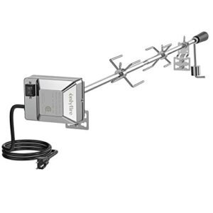 Universal BBQ Rotisserie Kit: 45" Spit Rod, Electric Motor, Gas Grill Accessory