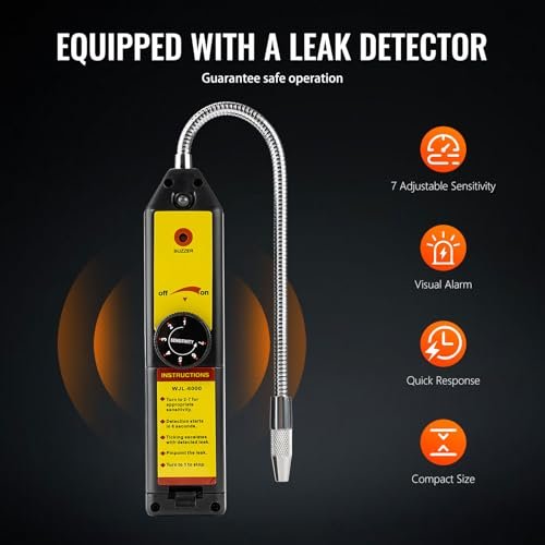 Professional HVAC AC Vacuum Pump Kit - 4.5 CFM, Manifold Gauge, Leak Detector - Image 8