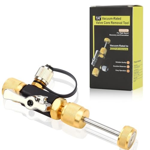 YUNPLE HVAC Valve Core Remover Tool | 1/4" Mega Flow Vacuum Tool